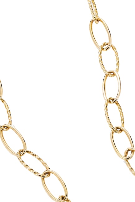 Elongated Oval Link Necklace, 18k Yellow Gold
